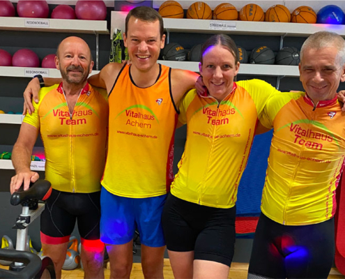 Vitalhaus-Team Platz 2 beim Indoor-Cycling Spendenmarathon Steinhof Oberkirch